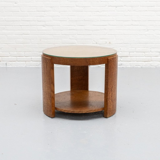 Art Deco Burl Wood Side Table
