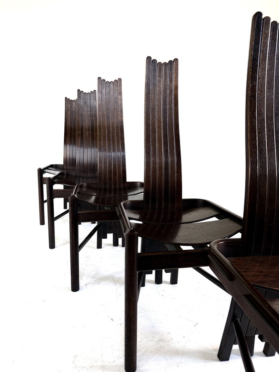 Image 1 of Set of 6 vintage Allmilmö dining chairs, 1980s