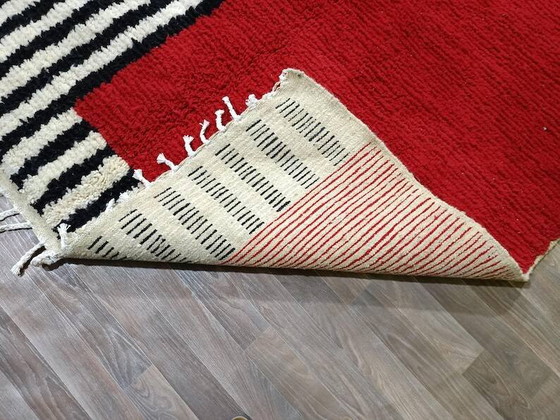 Rood handgemaakt vloerkleed versierd met rayon 200cmx300cm – Vloerkleden en tapijten, Wool, Bohemian (photo 4 of 11)