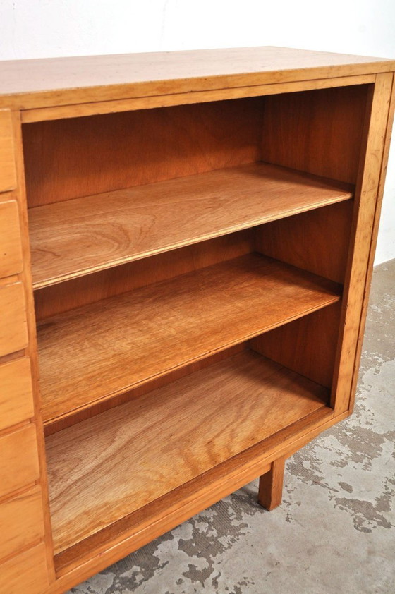 Image 1 of Vintage beukenhouten schoolkast / divider, jaren 50