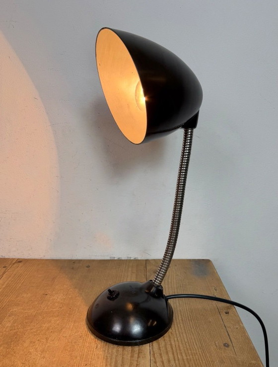 Image 1 of Vintage Brown Bakelite Gooseneck Table Lamp, 1950s
