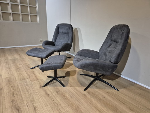 2x Montel Shuffle - Anthracite - Nouveau - Hocker - Ajustable