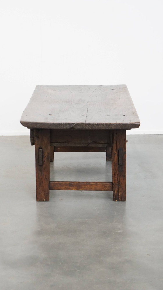 Image 1 of Antique Spanish Coffee Table From The 17th Century With Two Drawers