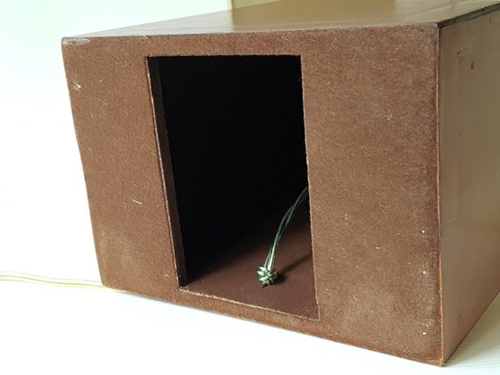 Image 1 of ADNET: Lamp van leer of imitatieleer met lampenkap, vintage leer uit de jaren 70.