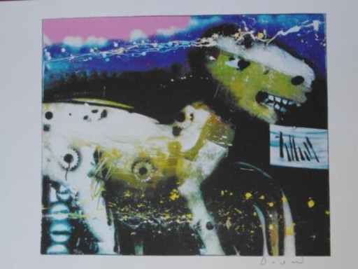 Herman Brood--Color screenprint NIGHTRIDE --Hand-signed.