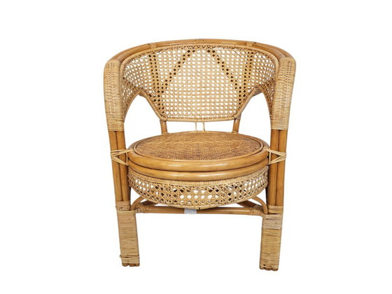 Image 1 of Vintage webbing gevlochten stoel