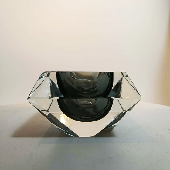 Image 1 of Cendrier ou vide-poches rectangulaire à multiples facettes en verre de Murano, années 1960, par Flavio Poli pour Seguso. Fabriqu