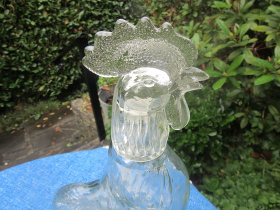 Glass Cockerel Decanter Bottle "V In A Circle" Maker's Mark For Summit Art Glass (Vogelsong) (photo 12 of 16)