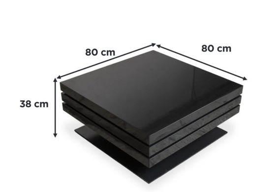 Image 1 of Moderne draaibare vierkante salontafel met 3 niveaus (Ligne Roset Strates-stijl)