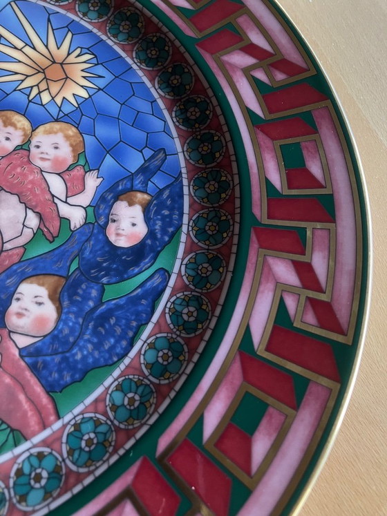 Image 1 of Assiette murale Versace par Rosenthal « Dieu est né » 2001