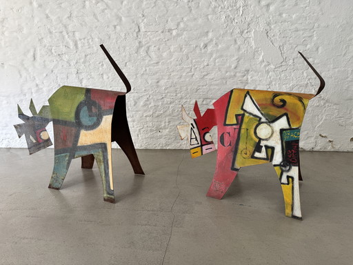 2x Metal Cow (VanLuc French Art)