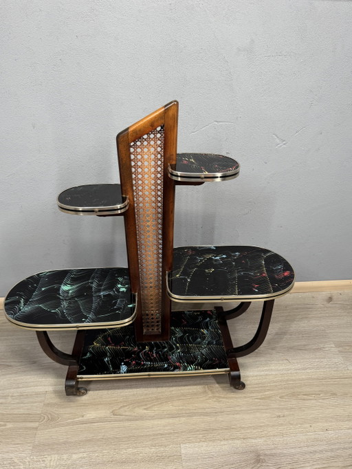 Supporto per piante a più livelli in stile vintage – serveerwagens, Glass, Wood