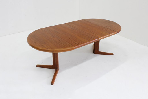Vintage Danish round extendable teak dining table 1960s