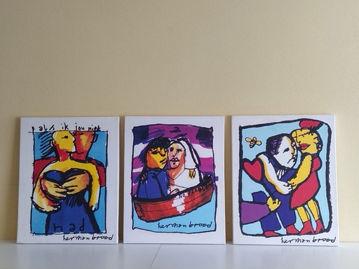 Herman Brood Triptych - Canvas on Muscle Window