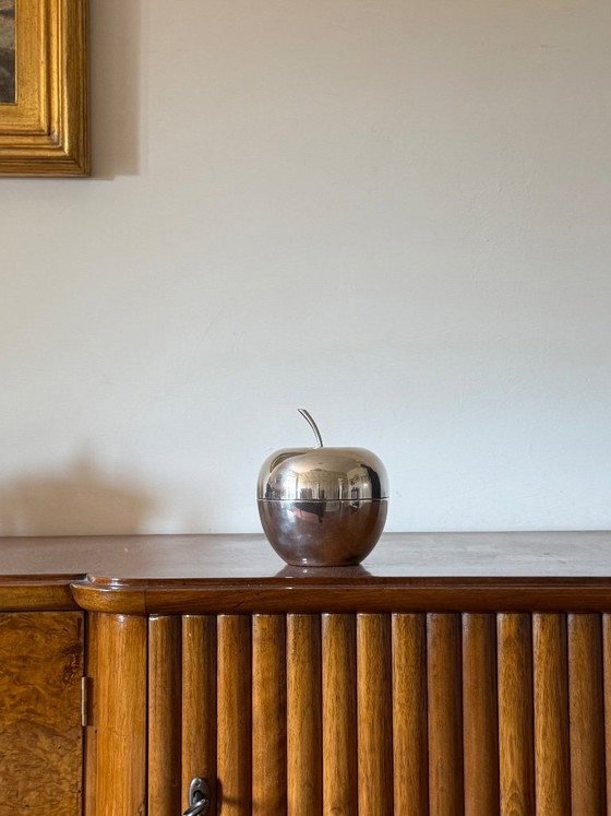 Boîte décorative moderne en forme de pomme plaquée argent, Christofle France années 1970 – Bols, Brass (photo 4 of 7)