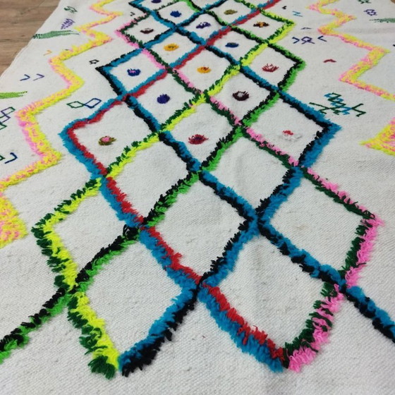 Image 1 of Traditioneel Azilal Berber-kleed – 100% natuurlijke wol, handgeweven (222 × 128 cm)