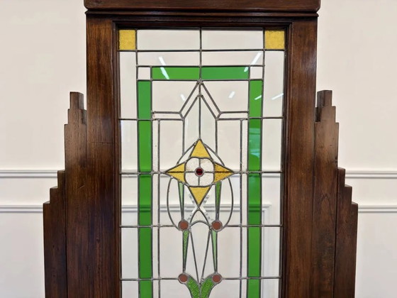 Engels Koloniaal Glas-in-lood Kamerscherm, Kamerschermen, Kristal, Bruin, Chesterfield (foto 8 van 13)