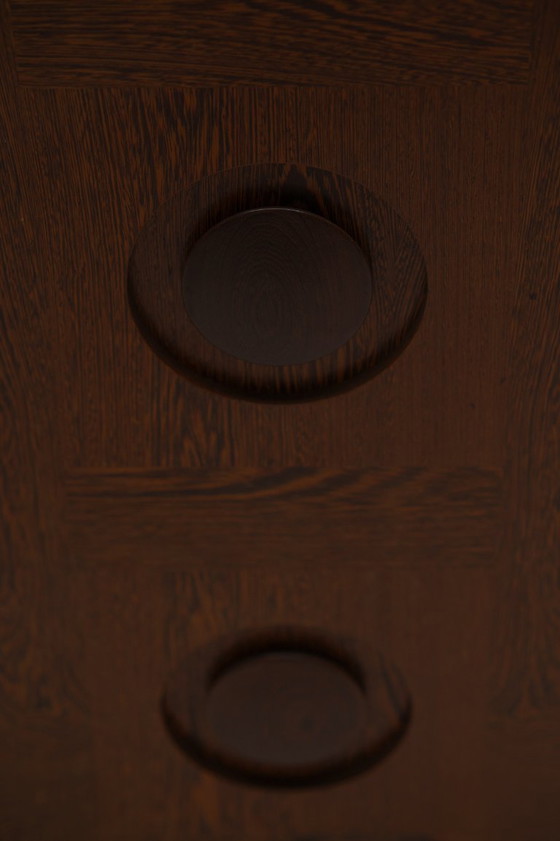 Image 1 of Brutalist cabinet in wengé - Belgium 1970s