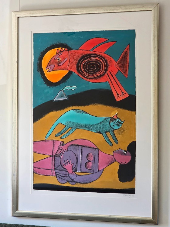 Image 1 of Corneille - Le grand Oiseau Du Desert & Le Reine Des Sables - 24/200 - 1999 - Firmado a mano