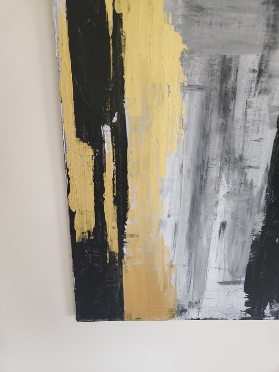 Image 1 of Beautiful Large Abstract Painting 'Black is Gold Nº5' – Ararat (2022) - Incl. Certificate
