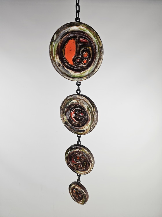 Image 1 of Collar Mid-Century moderno de cuatro placas de cerámica de Duisburger Kunstgewerbe