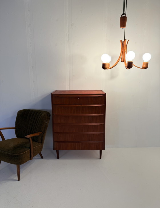 Image 1 of Contrepoids de lustre en teck vintage, Domus '80