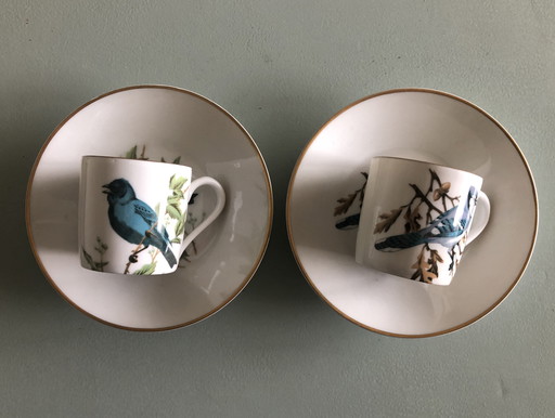 2 kop en schotel porcelaine de Paris 