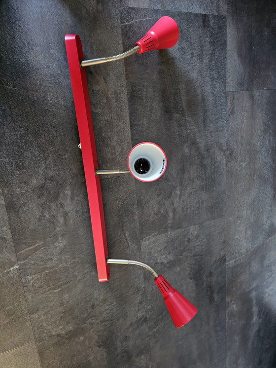 Image 1 of Ikea KVART, vintage rail with 3 flexible spotlights