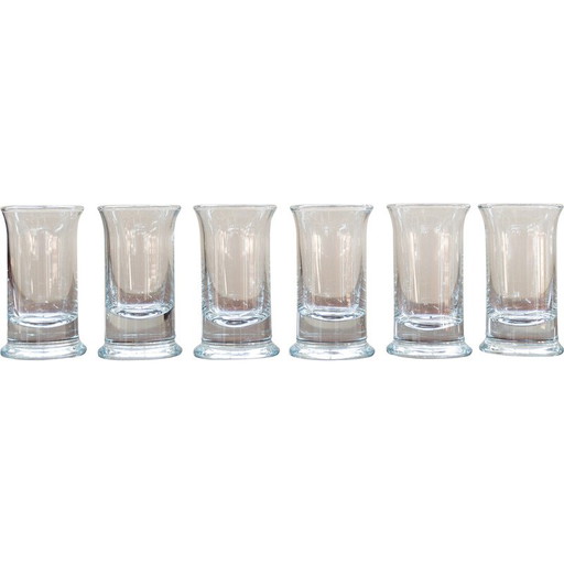 Lot de 6 verres à liqueur en cristal vintage, Italie 1970