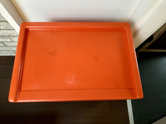 Image 1 of Meurop vintage ladenkast 5 laden Space Age oranje