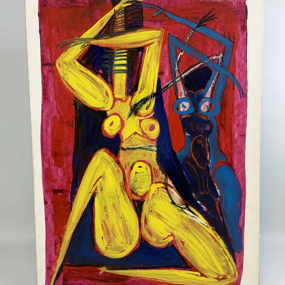 Oil on paper ‘fantasised girlfriends’ by Willie Cools – Paintings & Drawings, Canvas, Abstract (photo 2 of 12)