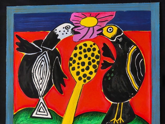 Image 1 of Corneille - Oiseaux en fete II - Venus - Signed - 2001