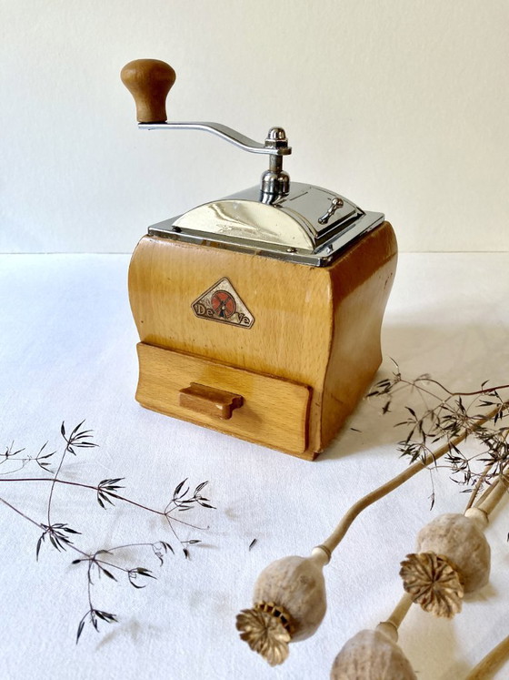 Image 1 of Wooden coffee grinder, Deve brand (Netherlands), 1950s