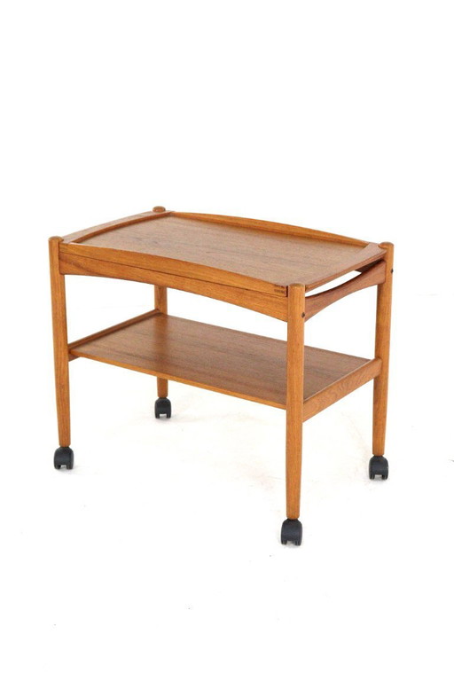 Poul Hundevad trolley with loose tray Danish vintage