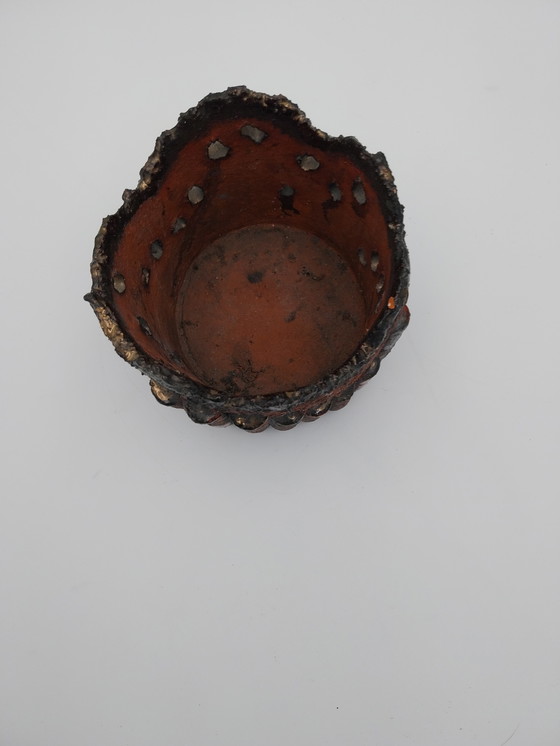 Image 1 of 1 x ceramic brutalist card holder for pillar candle 18 x 18cm