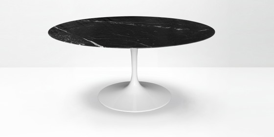 Originele ronde Knoll Tulip eettafel (152cm) in Nero Marquina glanzend in NIEUWSTAAT!! Eero Saarinen – Marble (photo 2 of 15)