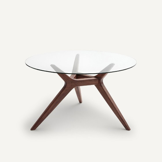 Tavolo da pranzo rotondo in vetro Maricielo 130 cm (La Redoute) – AM.PM (Base in noce) – Tavoli da pranzo (photo 2 of 7)