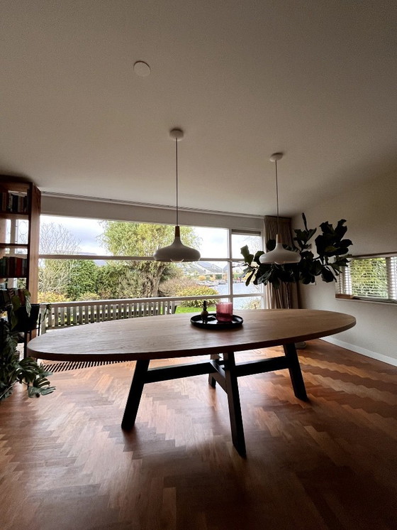 Image 1 of Custom Exclusieve Eikenhouten Ovale Tafel – 290x120 cm