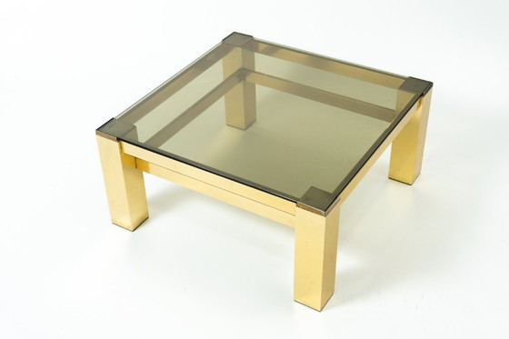 Image 1 of Belgo Chrome Modern Coffee Table with Smoked Glass Top