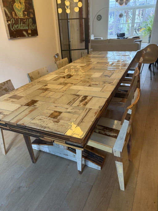 8 Piet Hein Eek Dining Chairs – eetkamerstoelen, Wood (photo 2 of 5)