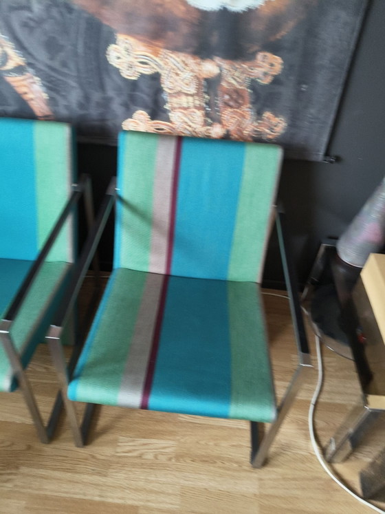 Lot de 2 Fauteuils Arco 'Frame' Originaux – Burkhard Vogtherr (Bon État) – rvs, Textile (photo 7 of 10)