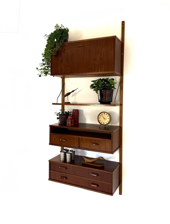 Image 1 of Vintage Danish modular teak wall system '60