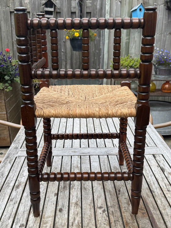 Bobbin Hoekstoel | Biezen Zitting | Jaren '20-'30 – Krukjes, Wood (photo 8 of 15)