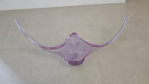 Glazen murano schaal lila