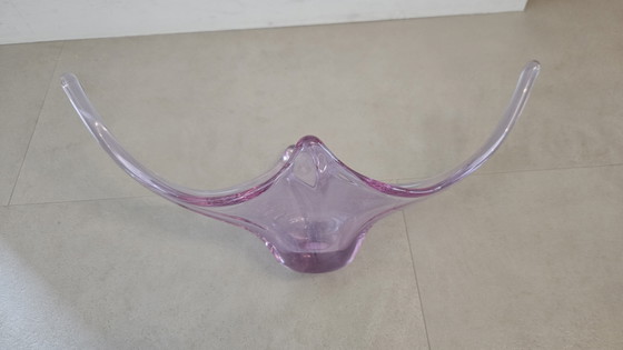 Image 1 of Glazen murano schaal lila