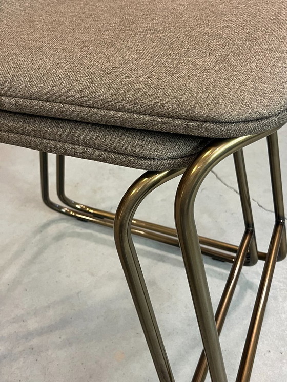Image 1 of 2x Counter bar stool in bronze color upholstered brand Bogaerts