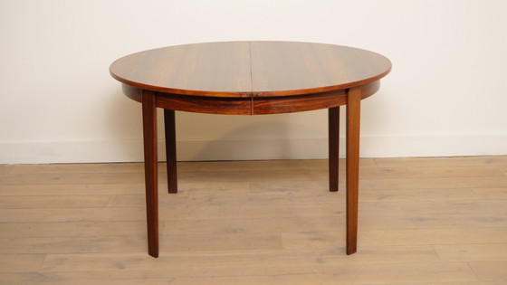 Image 1 of Table de salle à manger ronde vintage | extensible | Bois de rose