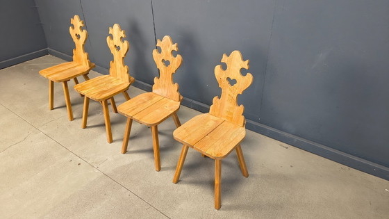 Image 1 of Vintage rustic tiroler dining chairs, 1960s