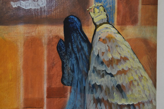 Image 1 of Peinture acrylique sans cadre sur papier W.Duyvendak Oegstgeest