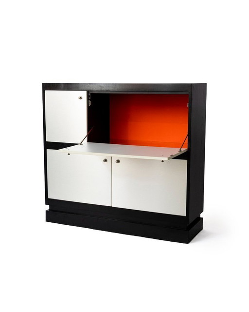 Brushed Metal Bar Cabinet by De Coene, Belgium, 1970s